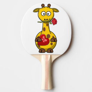 RAQUETE DE PING PONG "FELIZ DIA DE OS NAMORADOS" GIRAFFE