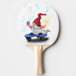 Raquete De Ping Pong Feliz Gnomo de Pater com presentes e faíscas - En
