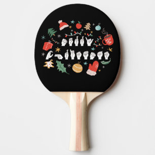 Raquete De Ping Pong Feliz Natal - ASL American Sign Language III