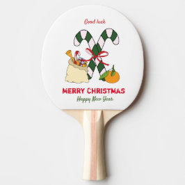 Raquete De Ping Pong Feliz Natal e Ano Novo Minimalista