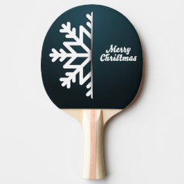 Raquete De Ping Pong Feliz Natal Floco de Neve Azul
