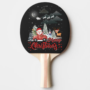 Raquete De Ping Pong Feliz Natal Papais noeis Vermelhos Presentes de Ca