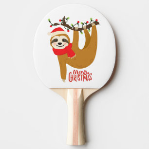 Raquete De Ping Pong Feliz Natal Sloth Feriados