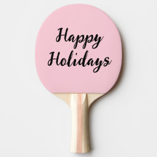 Raquete De Ping Pong Feriados de Natal simples e felizes, cor-de-rosa