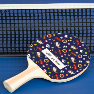 Raquete De Ping Pong Festa de Cassino Azul