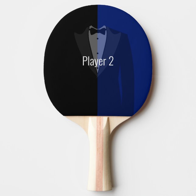 Raquete De Ping Pong Festa de despedida de solteiro azul/preta (Frente)