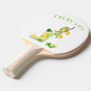 Raquete De Ping Pong Festa de Verão com limão fresco, limonada e limo