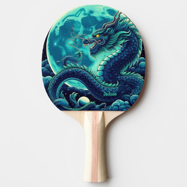 Raquete De Ping Pong Fierce Dragon in Moonlight Personalized (Frente)