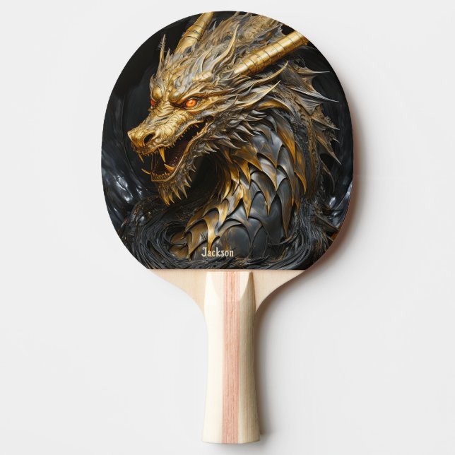 Raquete De Ping Pong Fierce Gold Dragon Personalized (Frente)