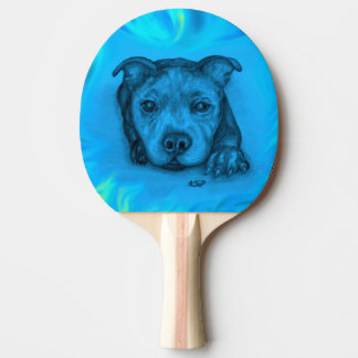 Raquete De Ping Pong Filhote Staffy Azul