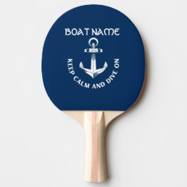 Raquete De Ping Pong Fique Calmo E Mergulhe, Anchor Marinho Azul