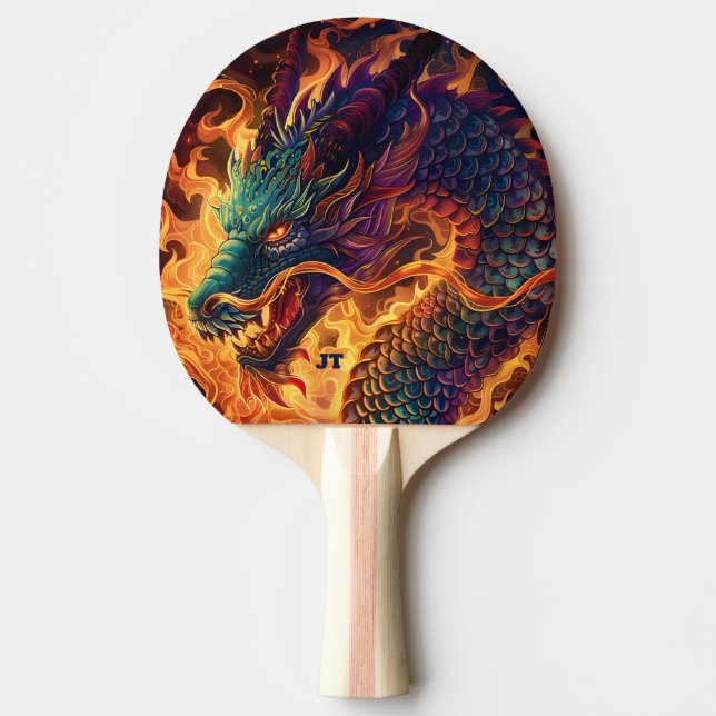 Raquete De Ping Pong Fire Breathing Dragon Personalized (Frente)