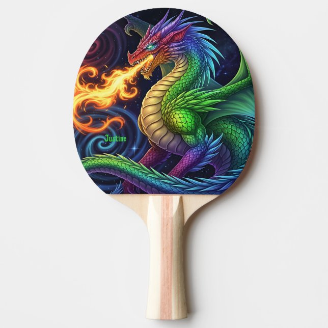 Raquete De Ping Pong Fire Breathing Dragon Personalized (Frente)