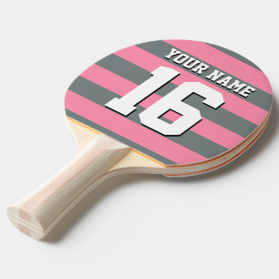 Raquete De Ping Pong Flamingo Pink Team Jersey Preppy Stripe