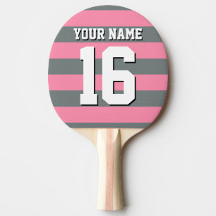 Raquete De Ping Pong Flamingo Pink Team Jersey Preppy Stripe