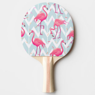 Raquete De Ping Pong Flamingos - Cinza De Luz: Tropical Vintage.