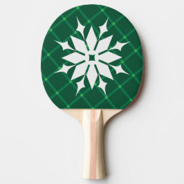 Raquete De Ping Pong Floco de neve branco pálido e verde-escuro