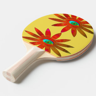 Raquete De Ping Pong Flor alaranjada do olho