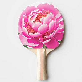 Raquete De Ping Pong Flor de Rosa Pintada aquarela