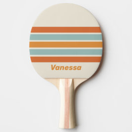Raquete De Ping Pong Flor do Deserto Vintage Através de Listras com Nom