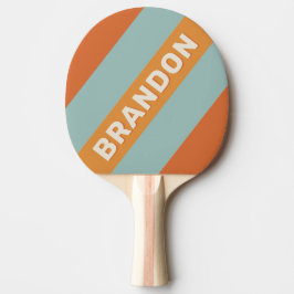 Raquete De Ping Pong Flor do Deserto Vintage Negrito Listrada com Nome