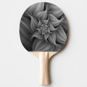Raquete De Ping Pong Flor Fractal Cinza Incrível