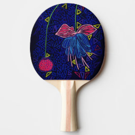 Raquete De Ping Pong Flor rosa e azul