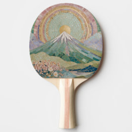 Raquete De Ping Pong Floração Etérea: Vulcão Mosaico Pastel na Primaver