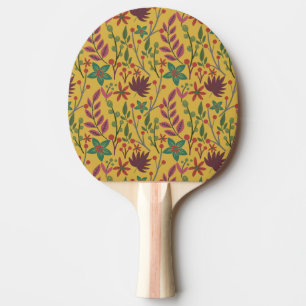 Raquete De Ping Pong Florais, sem costura, flores amarelas