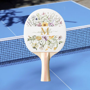 Raquete De Ping Pong Floral Jardim de Flores Silvestres Colorido Monogr