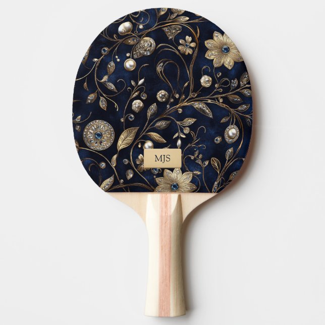 Raquete de Ping Pong Floral Personalizada (Frente)