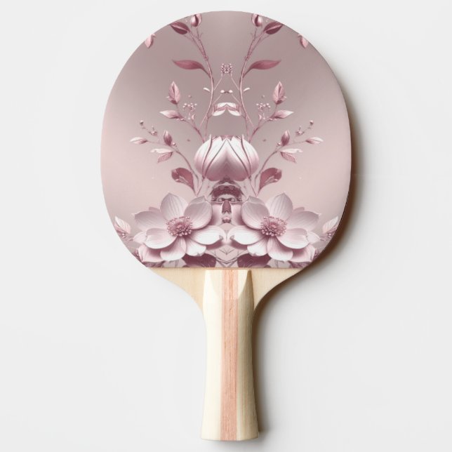 Raquete de Ping Pong Floral Rosa (Verso)