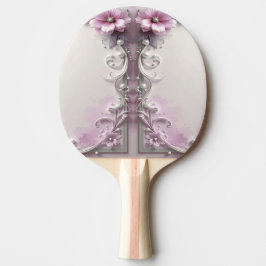 Raquete de Ping Pong Floral Rosa
