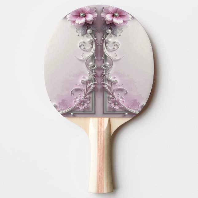 Raquete de Ping Pong Floral Rosa (Frente)
