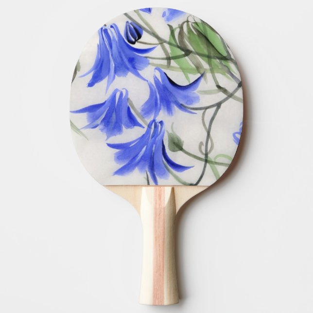 Raquete De Ping Pong Flores azuis (Frente)