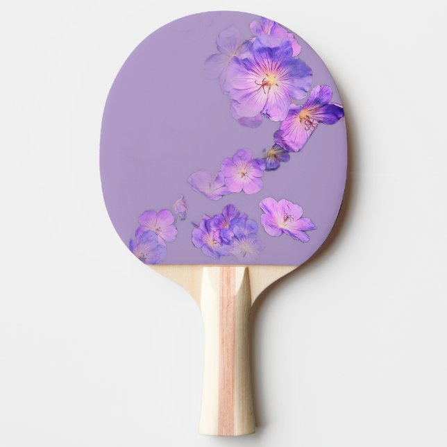 Raquete De Ping Pong Flores azuis e brancas (Frente)