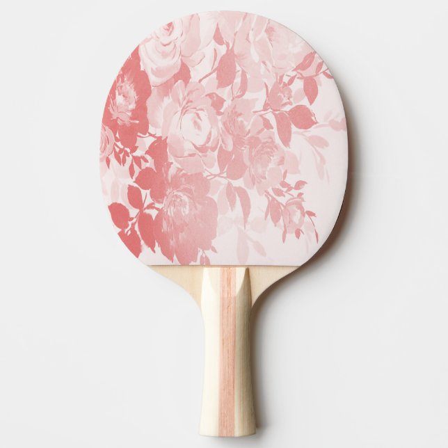 Raquete De Ping Pong Flores cor-de-rosa (Frente)