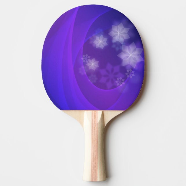 Raquete De Ping Pong Flores De abstrato No Fundo Do Indigo Dobrado (Frente)
