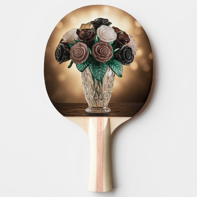 Raquete De Ping Pong Flores de vidro (Frente)