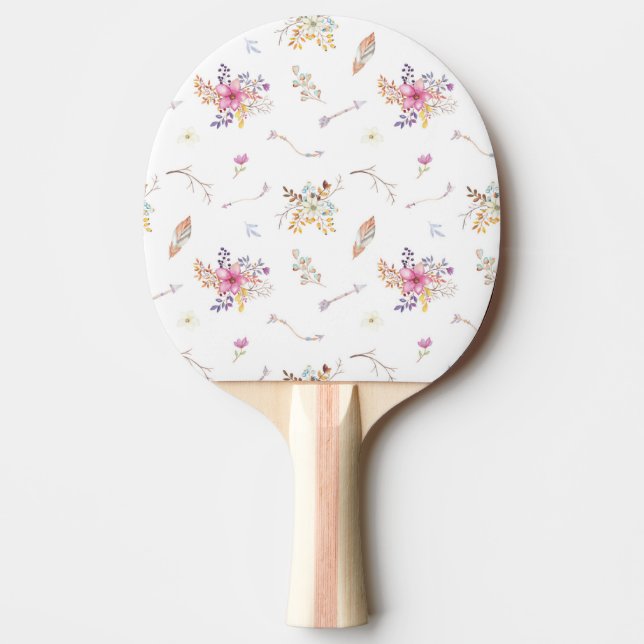 Raquete De Ping Pong Flores e setas do estilo boêmico (Frente)