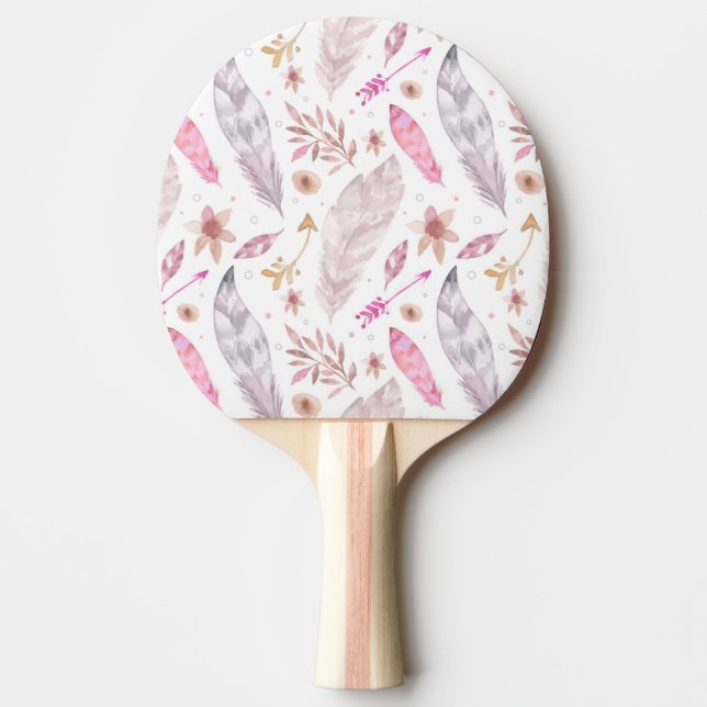 Raquete De Ping Pong Flores e setas do estilo boêmico Ping Pong Paddl (Frente)
