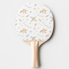 Raquete De Ping Pong Flores e setas do estilo boêmico Ping Pong Paddl