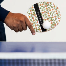 Flores Laranja, Padrão Floral, Boho, Seu Nome