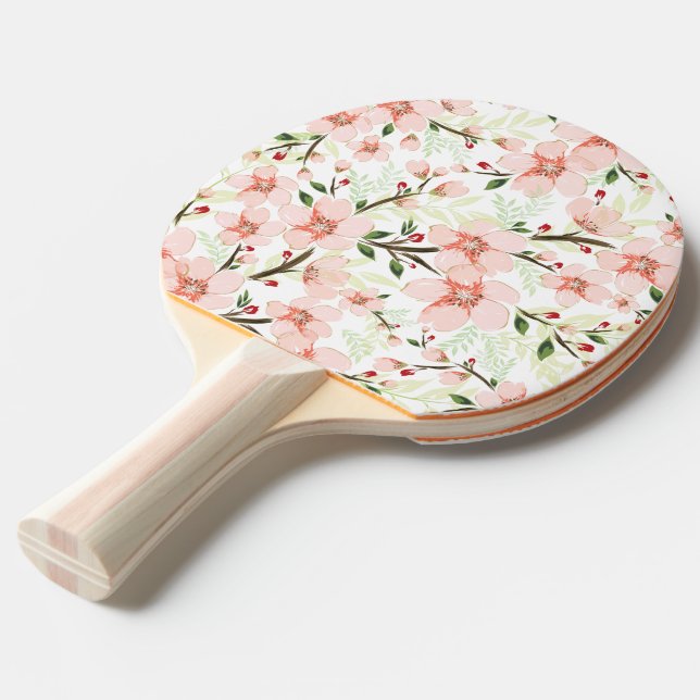 Raquete De Ping Pong Flores rosa (Frente inclinada)