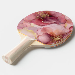 Raquete De Ping Pong Flores Rosa Burgundy