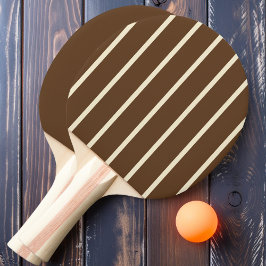 Raquete De Ping Pong Floresta Profunda com Listras e Sólido Marrom