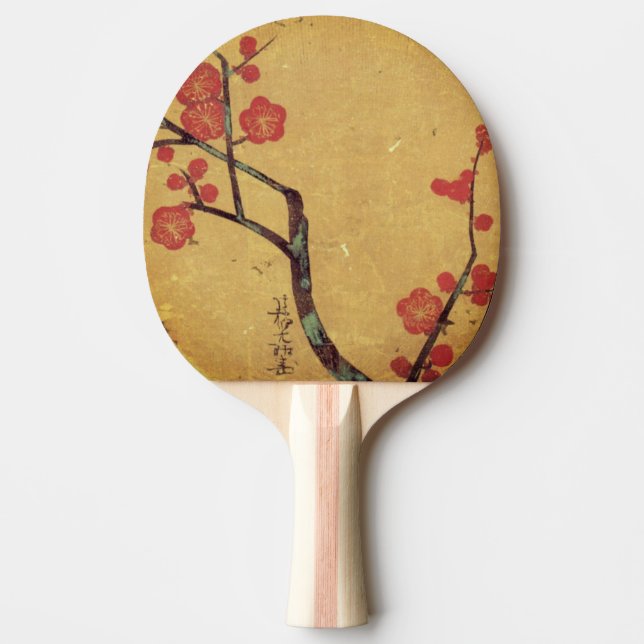 Raquete De Ping Pong Florestal Oriental, cereja japonesa floral floral (Frente)