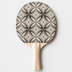 Raquete De Ping Pong Formas circulares retrô bege e marrom