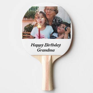 Raquete De Ping Pong Foto da vovó de aniversário feliz personalizada