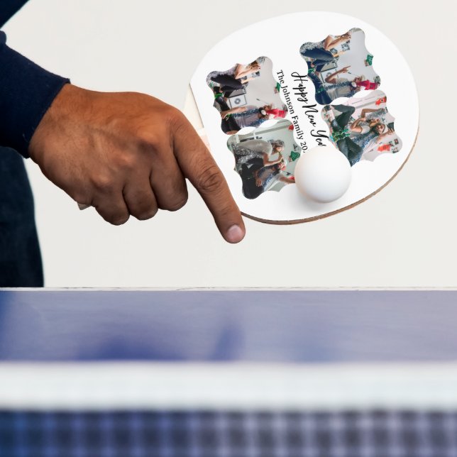 Raquete De Ping Pong Foto de colagem Script de Feliz ano novo 4 Persona (Insitu)